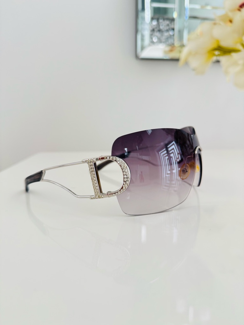RARE ๐ฆ Authentic DIOR rimless Diorly 1 Swarovski sunglasses - Picture 7 of 8